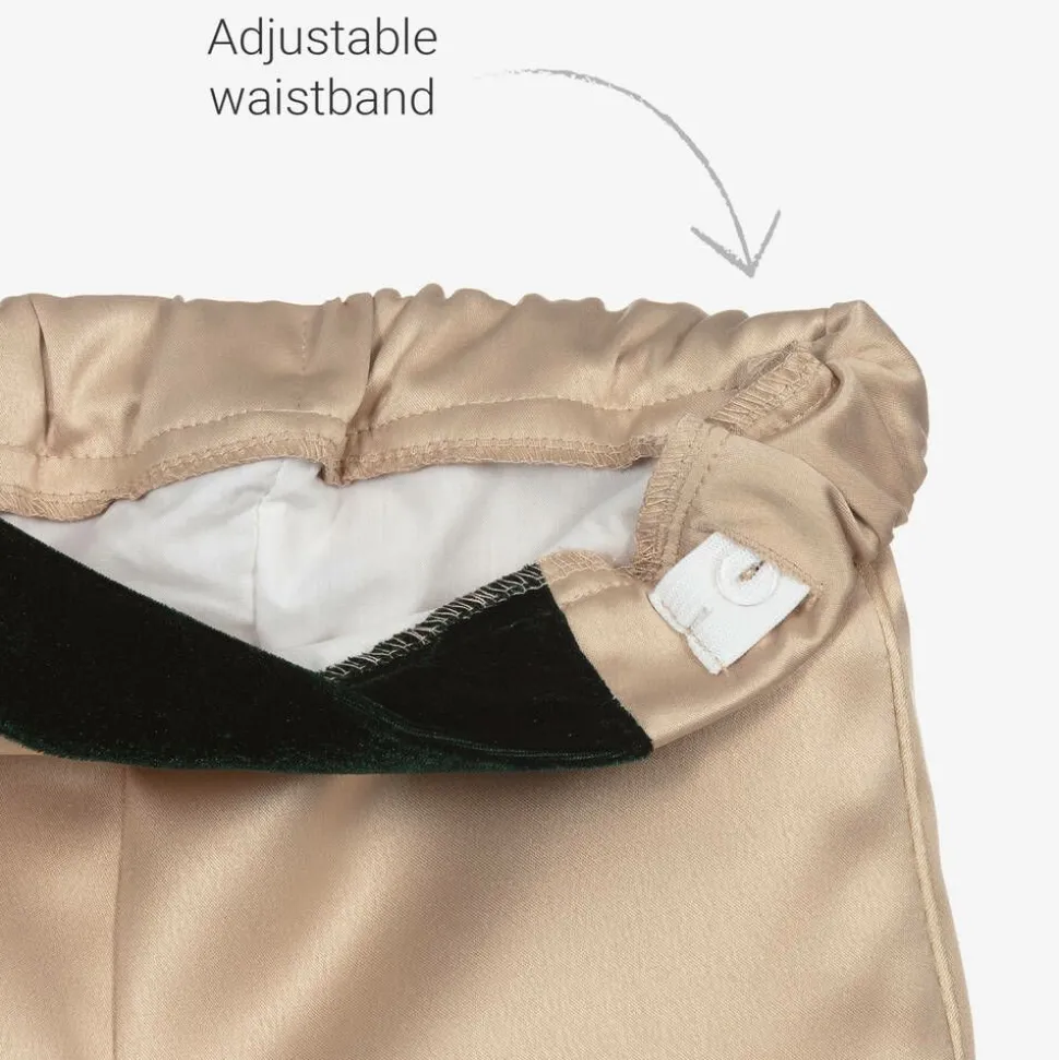 Boys Emerald Green Velvet & Satin Suit