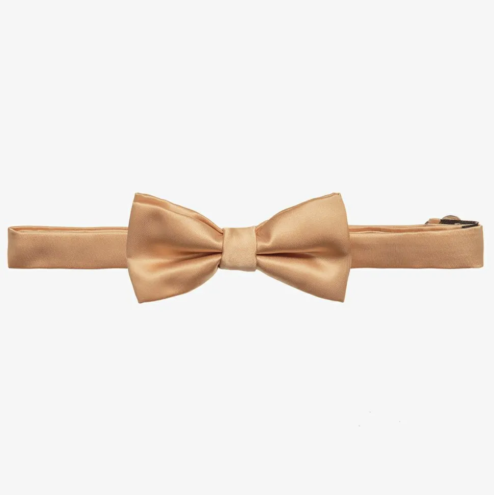 Boys Gold Satin Bow Tie (10cm)