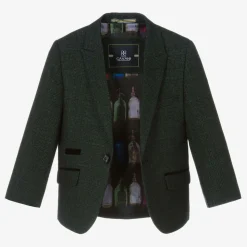 Boys Green Check Caridi Suit