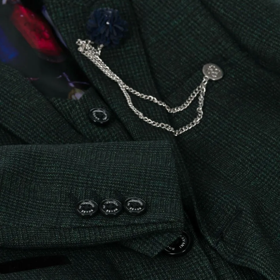 Boys Green Check Caridi Suit