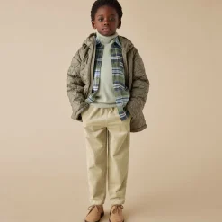 Boys Green Check Cotton Shirt