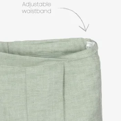 Boys Green Cotton & Linen Waistcoat Suit