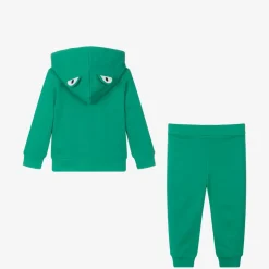 Boys Green Cotton Frog Tracksuit