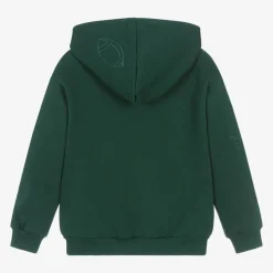 Boys Green Cotton Hoodie