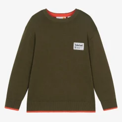Boys Green Cotton Knit Jumper