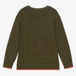 Boys Green Cotton Knit Jumper
