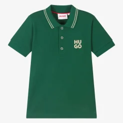 Boys Green Cotton Polo Shirt