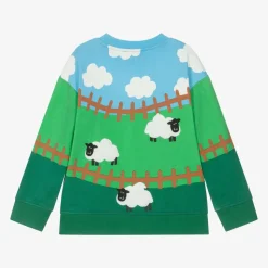 Boys Green Cotton Sweatshirt