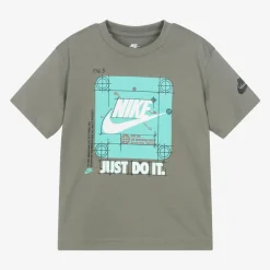 Boys Green Graphic Print Cotton T-Shirt