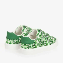 Boys Green Majolica Print Canvas Trainers