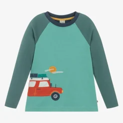 Boys Green Organic Cotton Camping Top