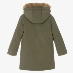 Boys Green Parka Coat