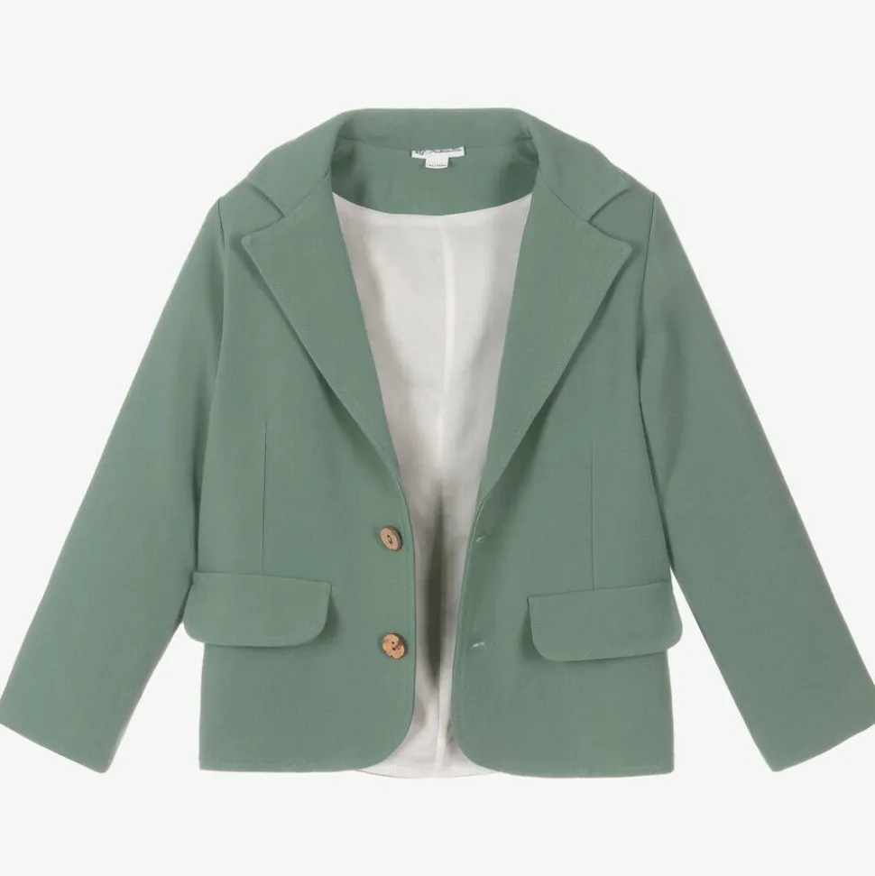 Boys Green Twill Suit