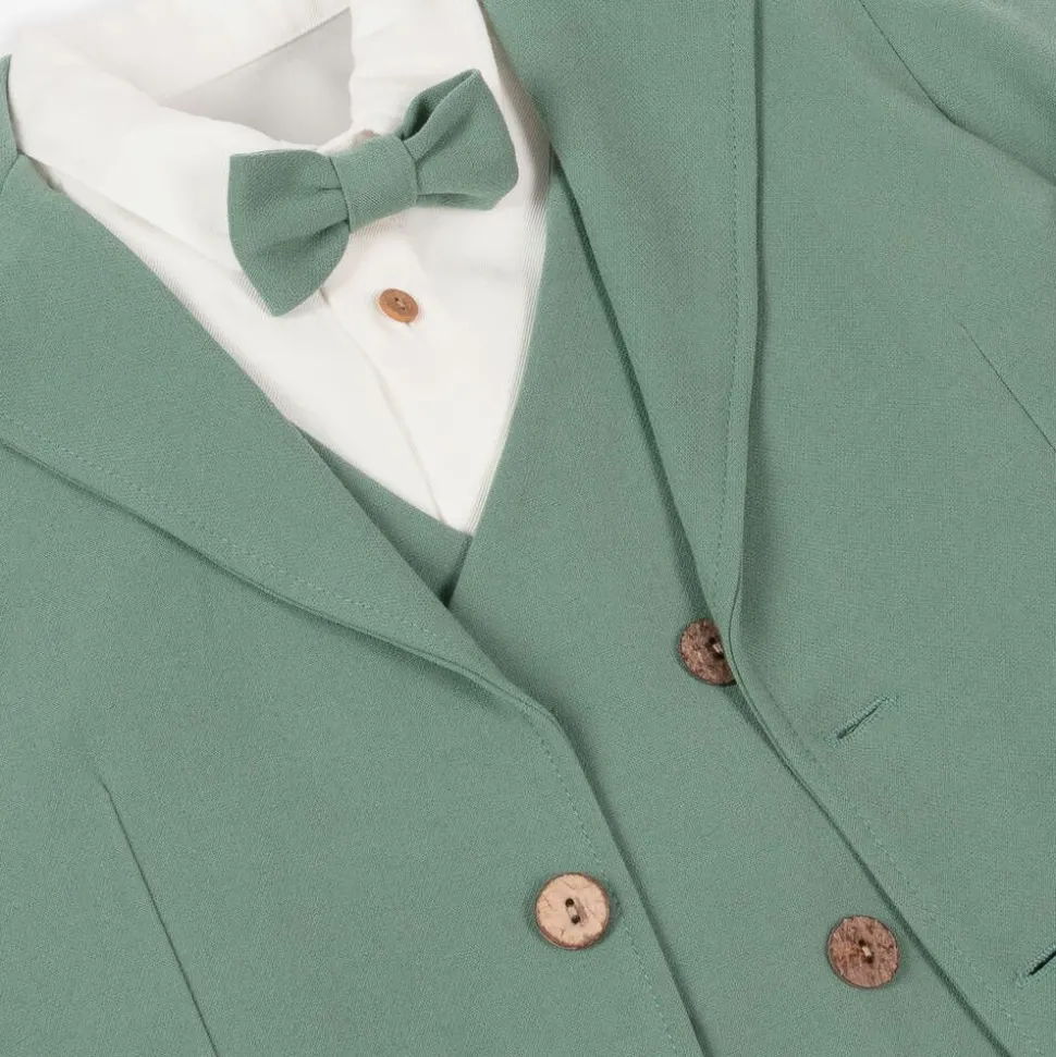 Boys Green Twill Suit