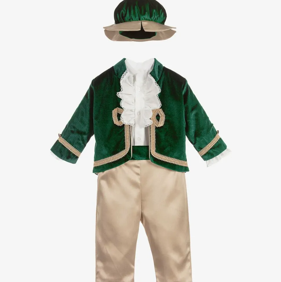 Boys Green Velvet Suit