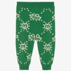 Boys Green Wool Interlocking G Trousers