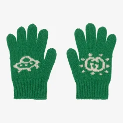 Boys Green Wool Interlocking G Gloves
