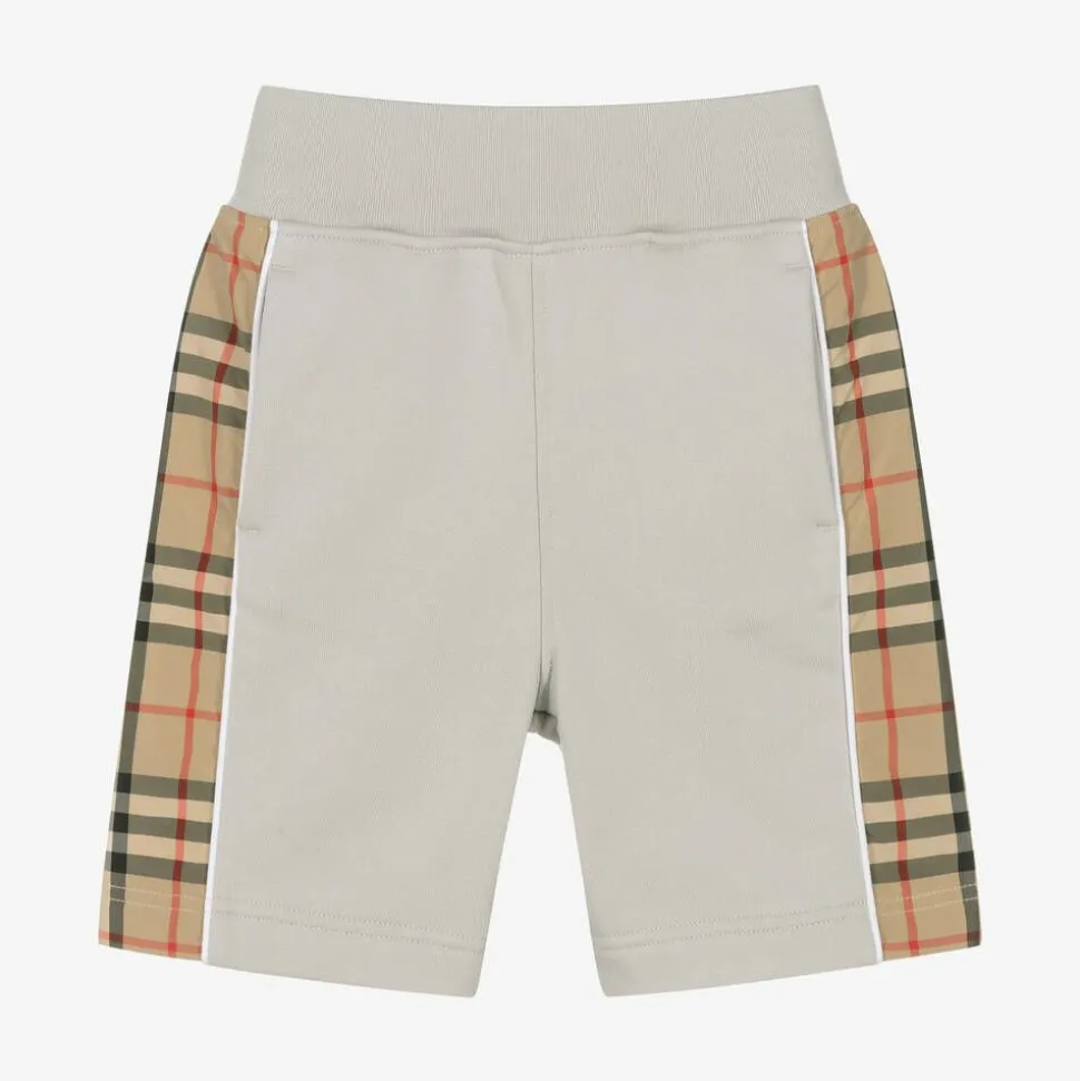 Boys Grey & Beige Vintage Check Shorts