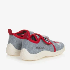 Boys Grey & Red Car Slippers
