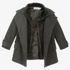 Boys Grey Coat & Hat Set