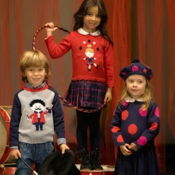 Boys Grey Cotton & Wool Circus Sweater