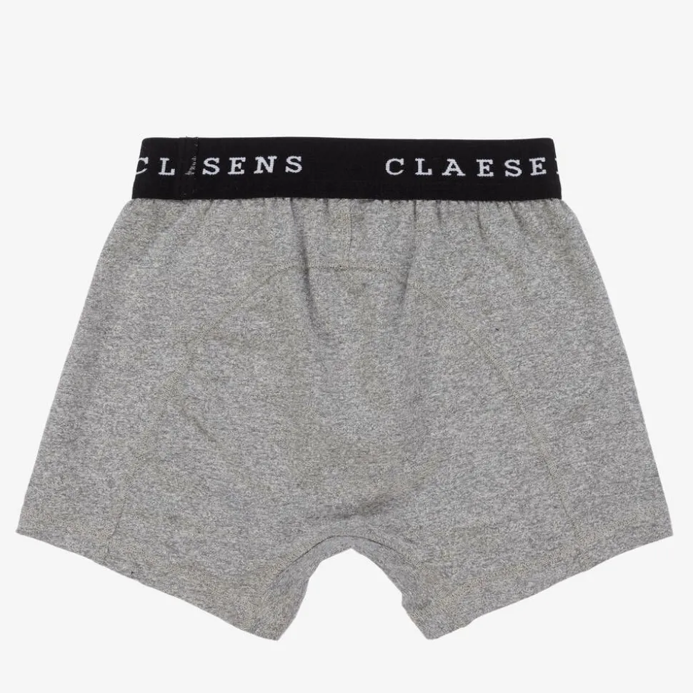Boys Grey Cotton Boxers (2 Pack)