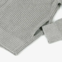 Boys Grey Cotton Knit Cardigan