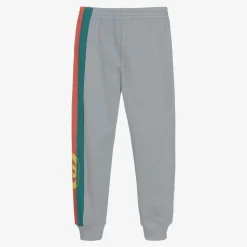 Boys Grey Cotton Logo Joggers