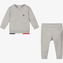 Boys Grey Cotton Logo Tracksuit