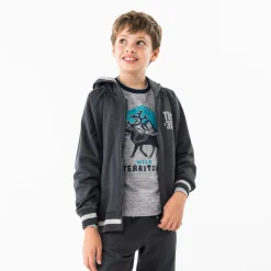 Boys Grey Cotton Moose Top