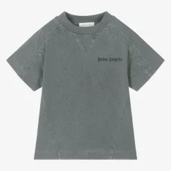 Boys Grey Cotton Shaded T-Shirt