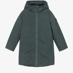 Boys Grey Hooded Parka Coat