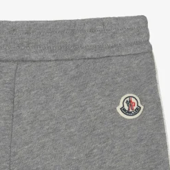 Boys Grey Logo Tape Cotton Joggers