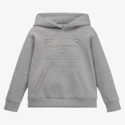 Boys Grey Marl Jersey Hoodie