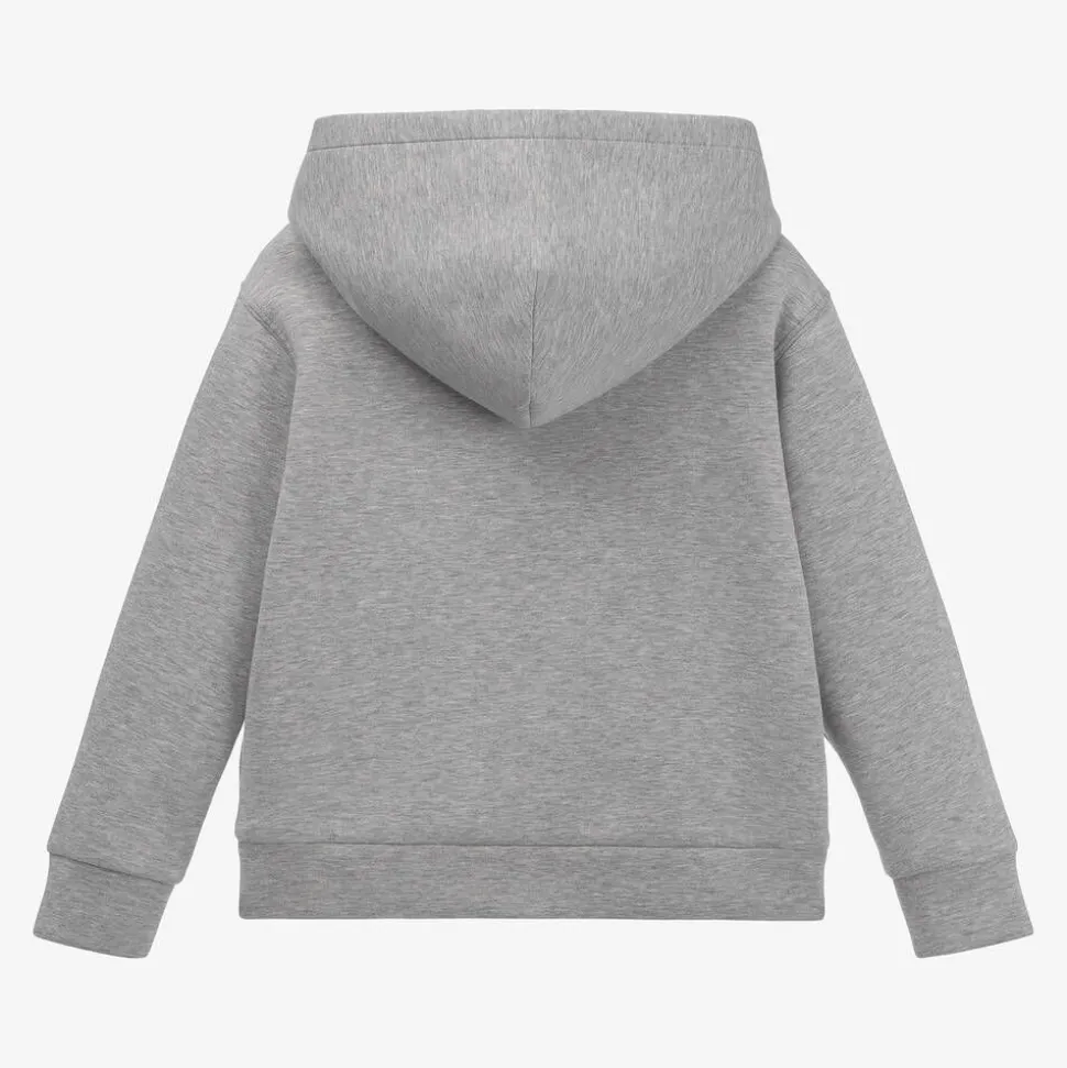 Boys Grey Marl Jersey Hoodie