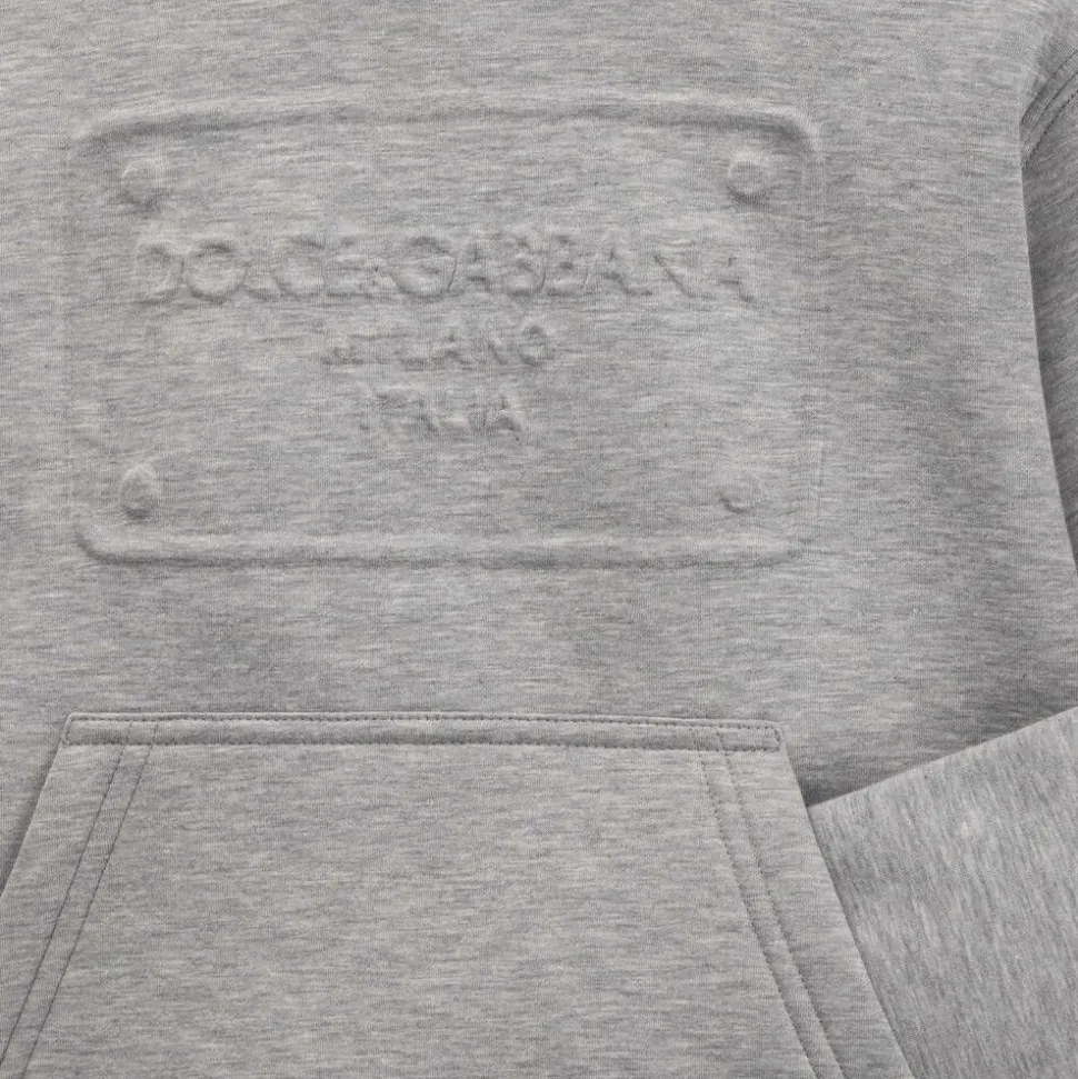 Boys Grey Marl Jersey Hoodie