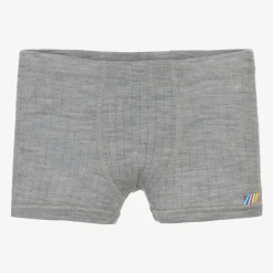 Boys Grey Merino Wool Boxer Shorts