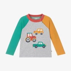 Boys Grey Organic Cotton Tractor Top