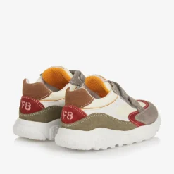 Boys Grey Suede Leather Velcro Trainers