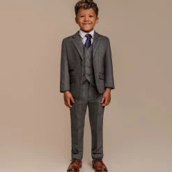 Boys Grey Tweed Albert Suit