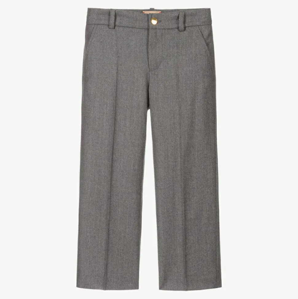 Boys Grey Wool Trousers