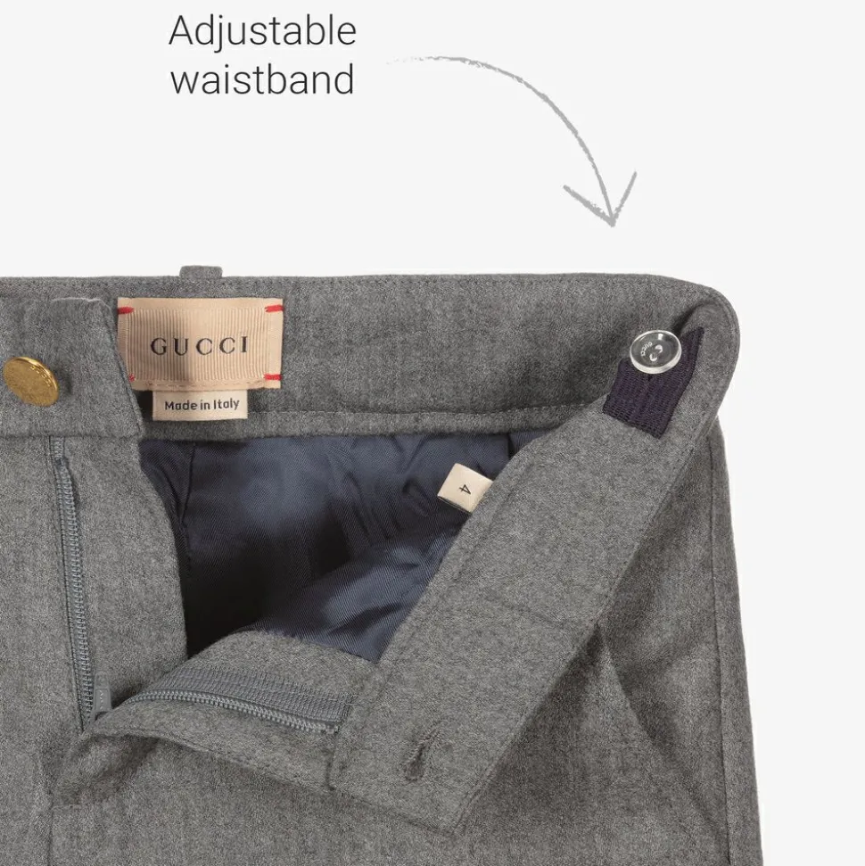 Boys Grey Wool Trousers