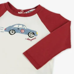 Boys Ivory & Red Cotton Car Print Top