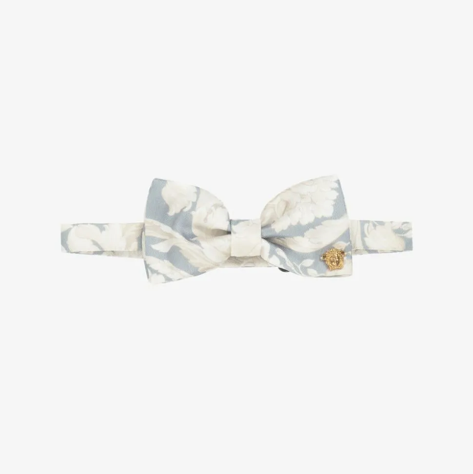 Boys Ivory & Grey Barocco Bow Tie