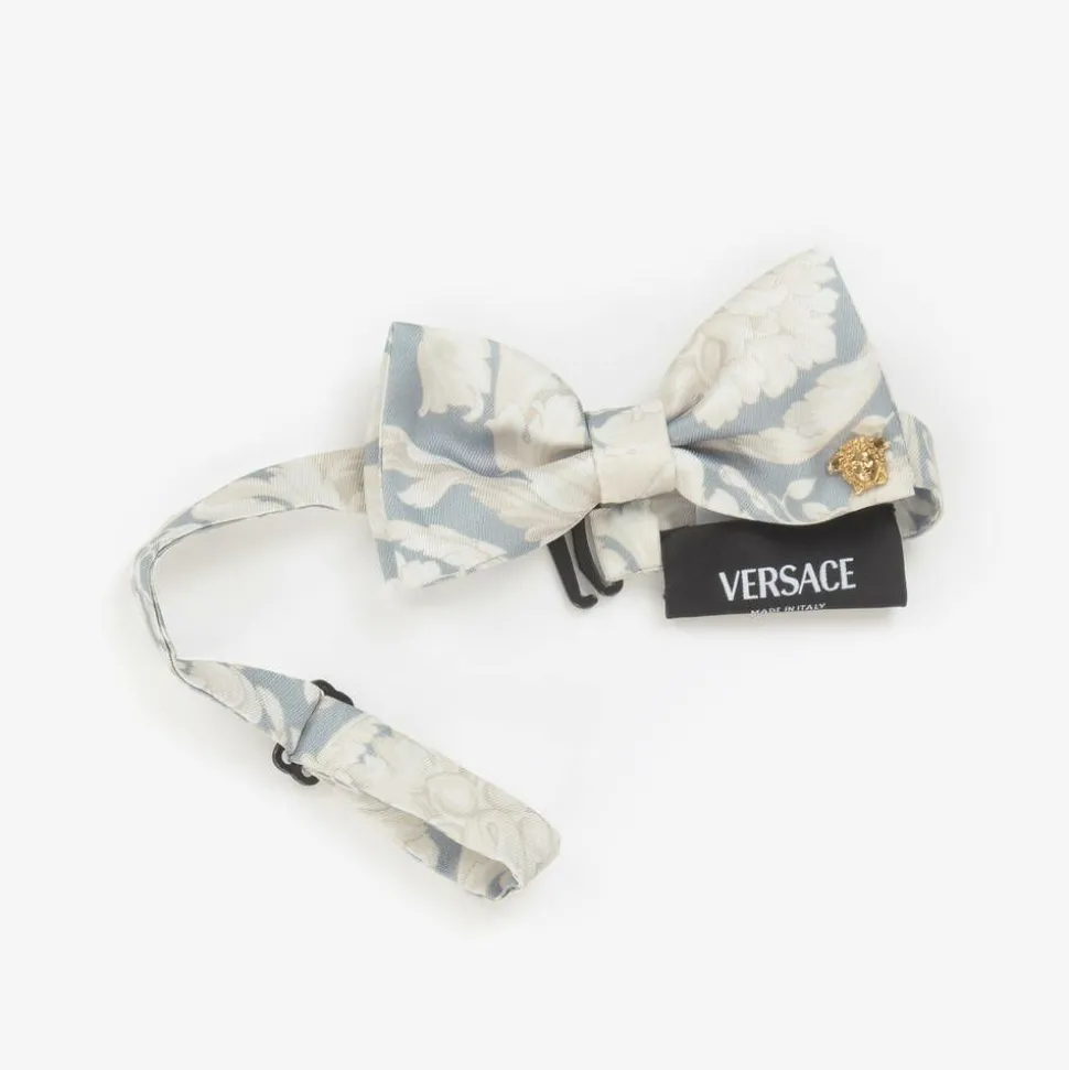 Boys Ivory & Grey Barocco Bow Tie