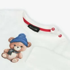 Boys Ivory Bear Print Cotton Top