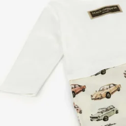 Boys Ivory Cotton Cars Babysuit Gift Set