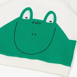 Boys Ivory Cotton Frog Sweatshirt