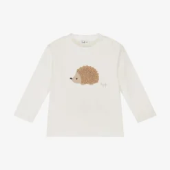 Boys Ivory Cotton Hedgehog Top