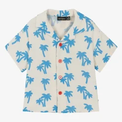 Boys Ivory Cotton Palm Tree Shirt